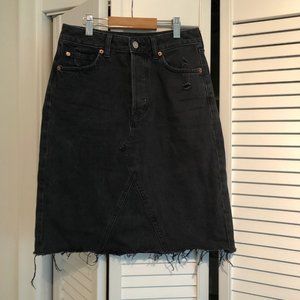 Black Denim Skirt